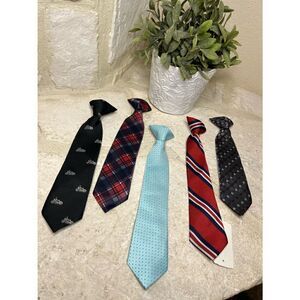 Neckties clip on assortment of 5
